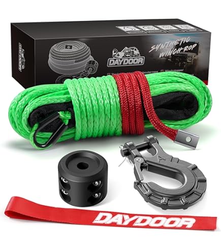 SPARKWHIZ Synthetic Winch Rope Kit, 1/4
